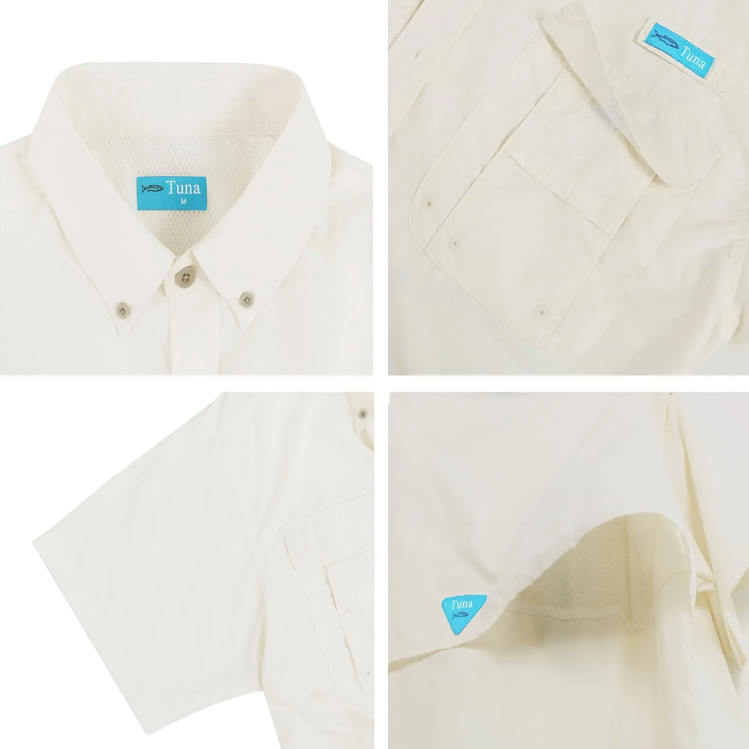 Men's UV UPF 50  Fishing Shirts for Men Sun Protection Breathable Fast Dry SPF Hiking Short Sleeve Shirt