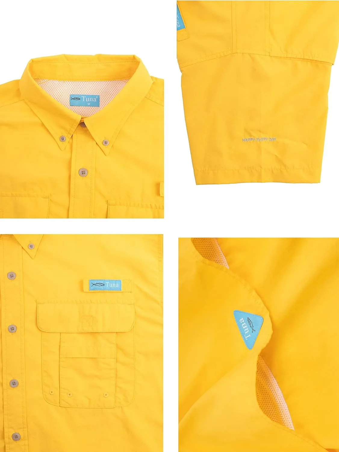Men's UV UPF 50  Fishing Shirts for Men Sun Protection Breathable Fast Dry SPF Hiking Short Sleeve Shirt