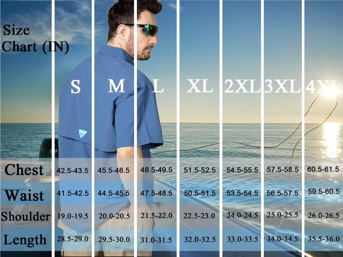 Men's UV UPF 50  Sun Protection Magellan Fishing Waterproof SPF Hiking Camping Short Sleeve Shirts