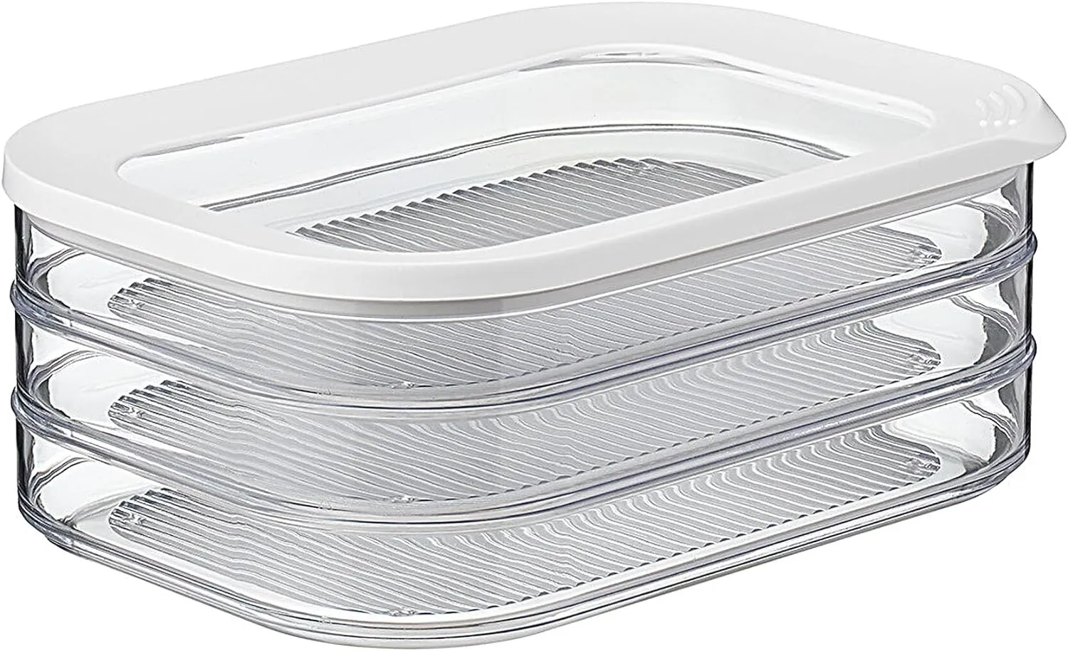 Mepal Modula Rounded Food Storage Box with Lid Set of 3 | Ideal for Cold Cuts, Cheese, and More | Stackable design | Transparent Framed Lid | BPA-Free, Nordic White (17oz/500ml)
