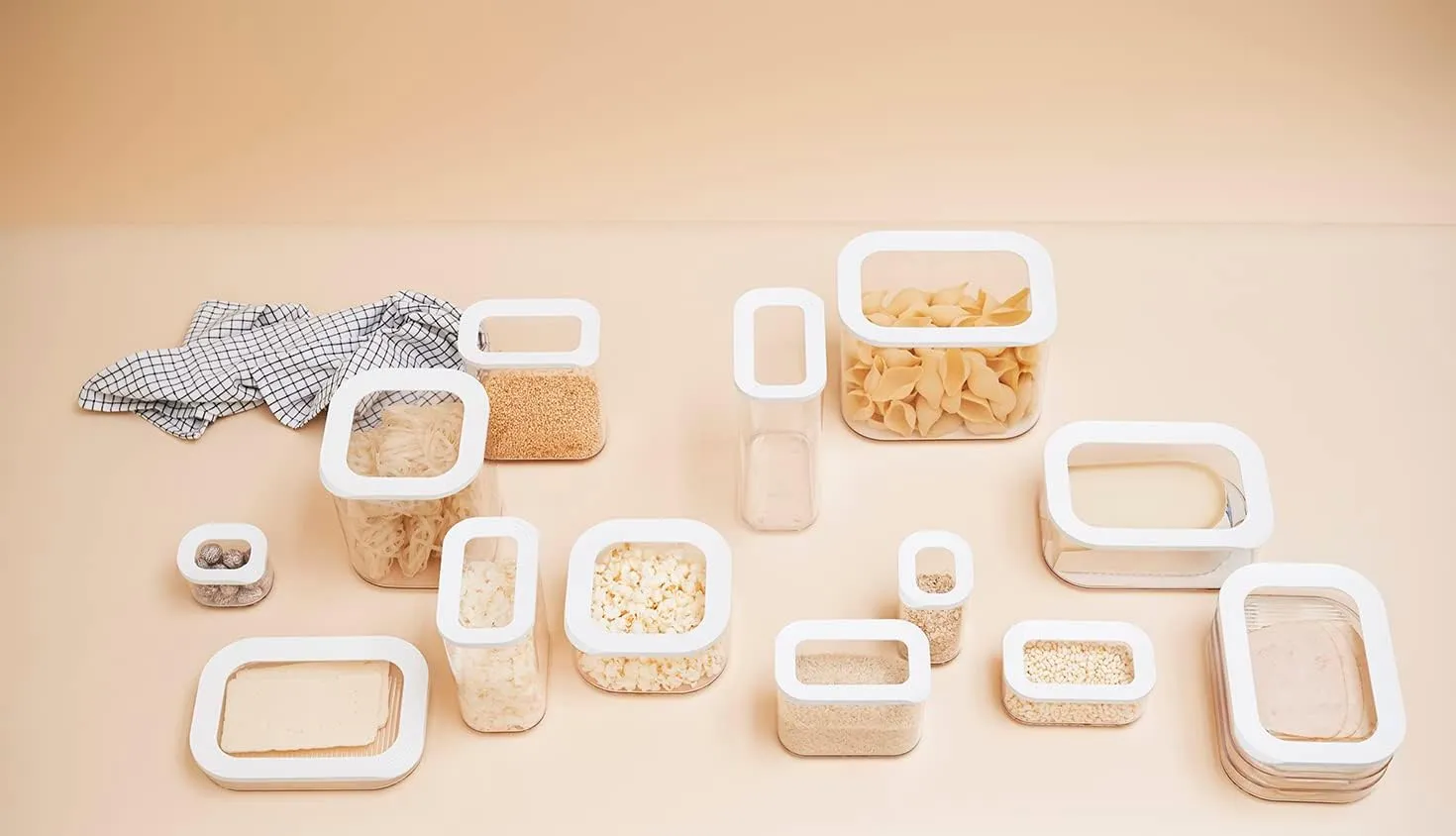 Mepal Modula Rounded Food Storage Box with Lid Set of 3 | Ideal for Cold Cuts, Cheese, and More | Stackable design | Transparent Framed Lid | BPA-Free, Nordic White (17oz/500ml)