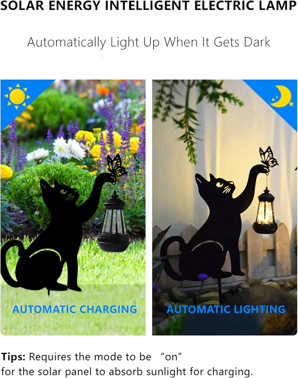 Metal Cat and Dog Stake with Solar-Powered Light