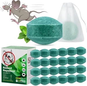 Mice Mouse Repellent for Home, 24 Pack Peppermint Rodent Repellent Balls Against Mice Rats, Mice Repellent Indoor & Outdoor Safe for Pets and Family, Rat Repellent for House Camper RV and Garden