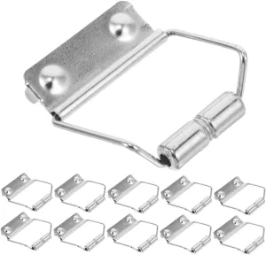 Mikinona Stainless Steel Spring Release Latch Metal Slide Buckle Locking Buckle Clasp Sliding for Food Storage Heavy Duty Cabinet Closure