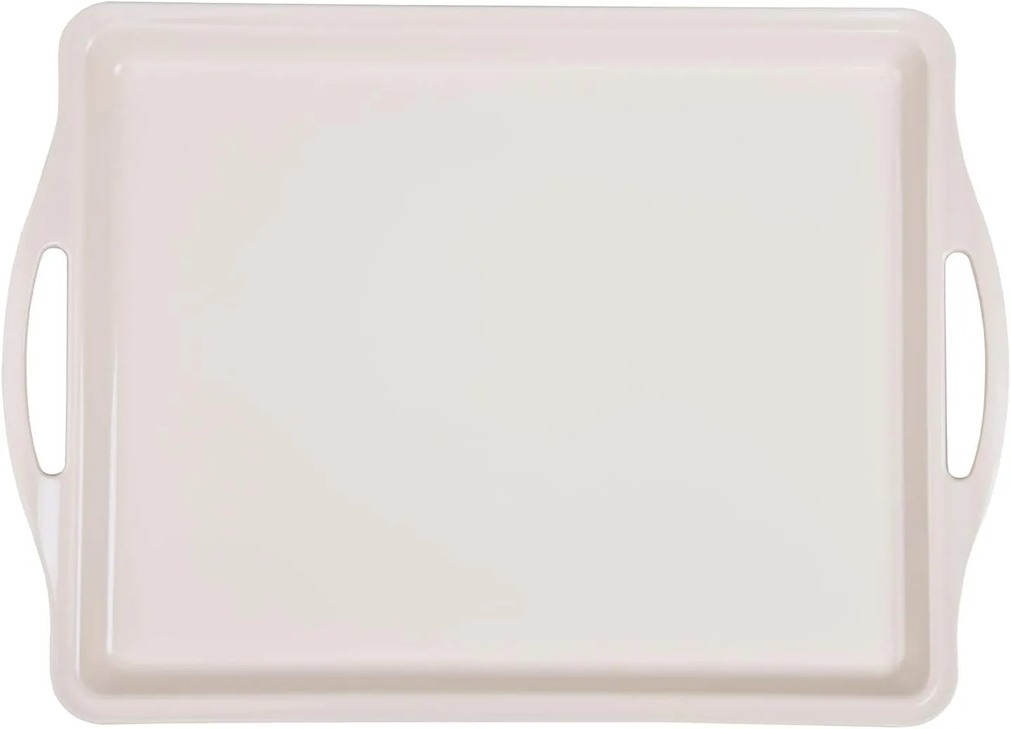 Mintra Home Durable Serving Tray - (1pk, CREAM) Unbreakable, Breakfast, Cafeteria, Fast Food, Handles