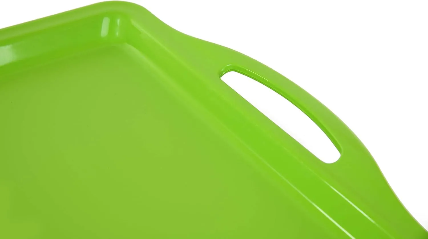 Mintra Home Durable Serving Tray (1pk, Green) - Platter with Handle 14 Inch 'Green' (Heavy Duty,Large Capacity Great for Kitchen, Wedding, Restaurant Indoor or Outdoor Picnic Camping