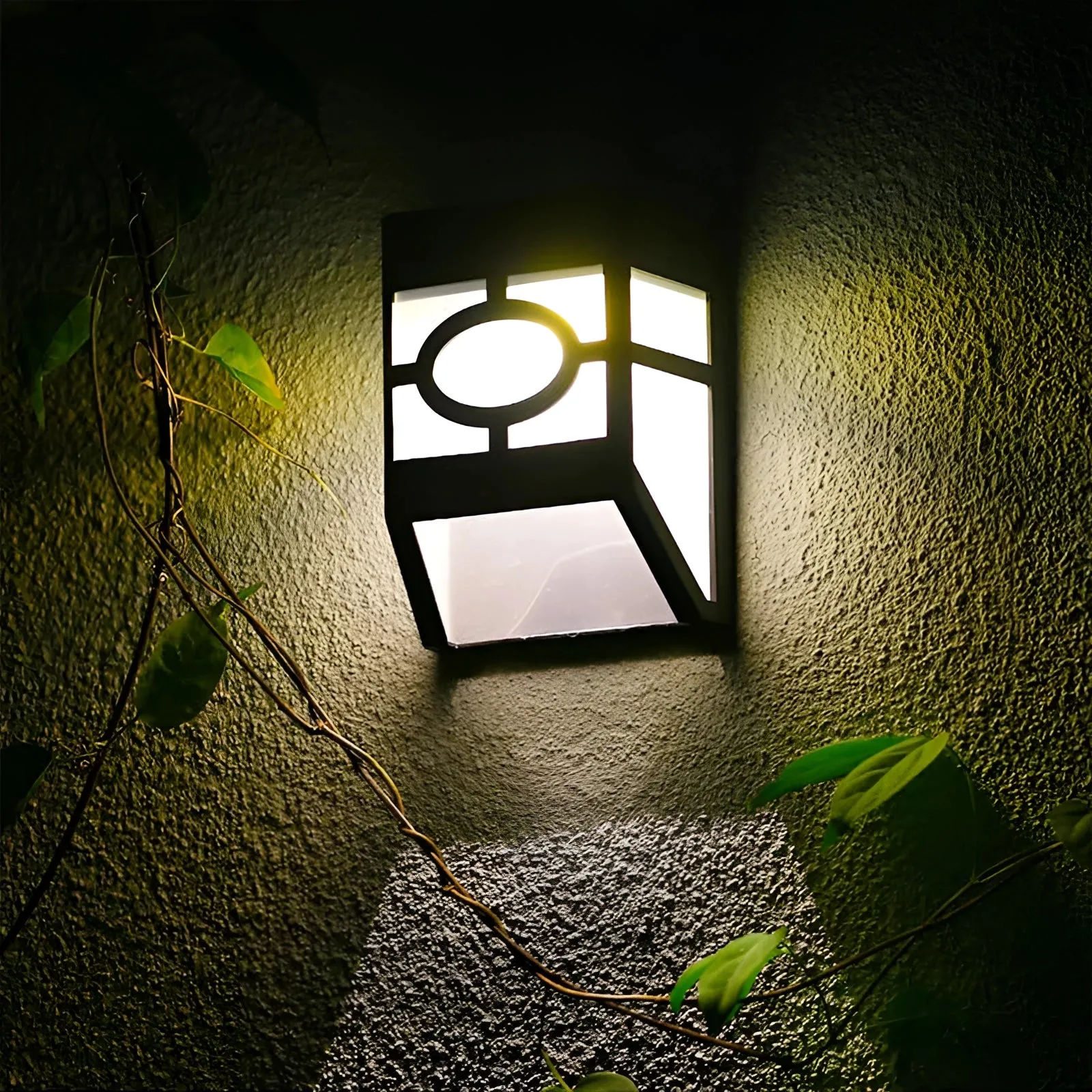 Modern Geometric Outdoor LED Wall Lantern - Weather-Resistant (2-Pack)