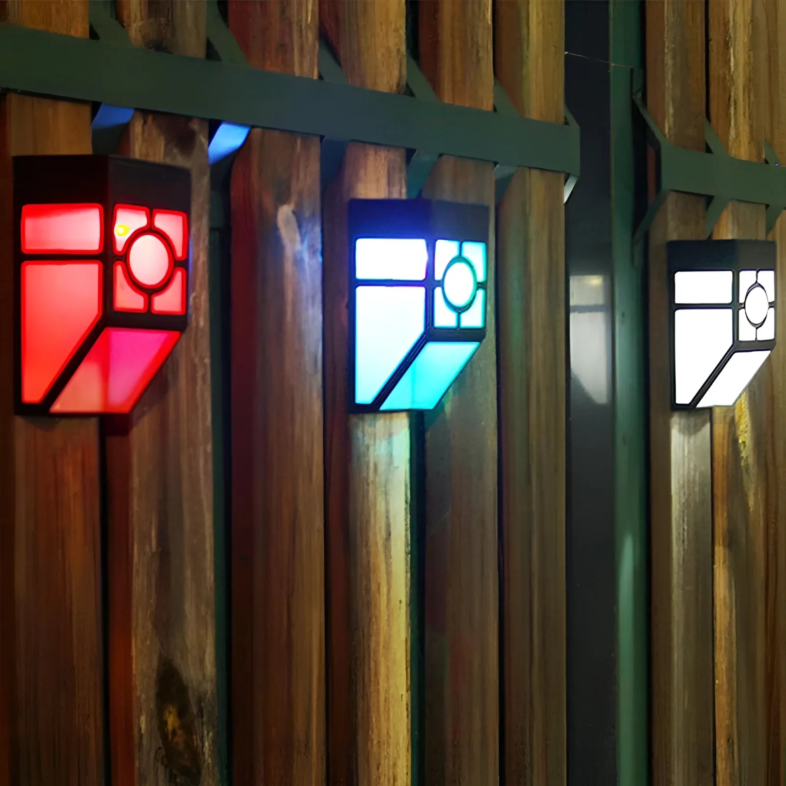 Modern Geometric Outdoor LED Wall Lantern - Weather-Resistant (2-Pack)