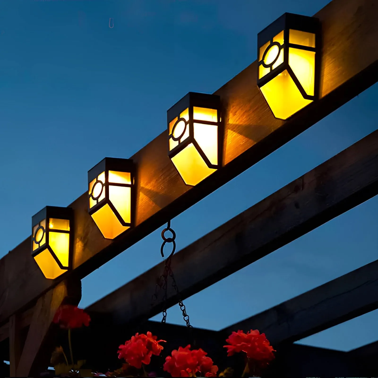 Modern Geometric Outdoor LED Wall Lantern - Weather-Resistant (2-Pack)