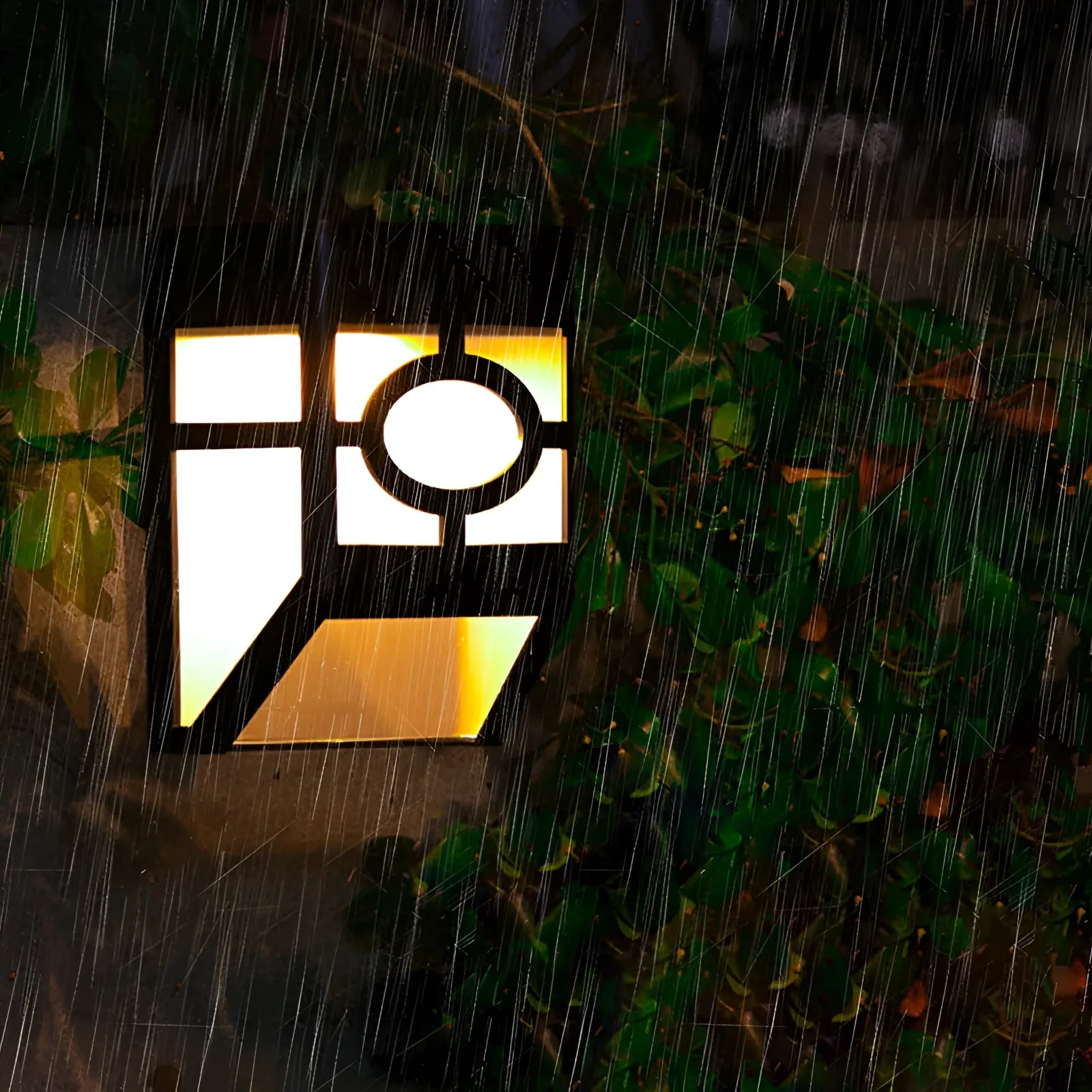 Modern Geometric Outdoor LED Wall Lantern - Weather-Resistant (2-Pack)