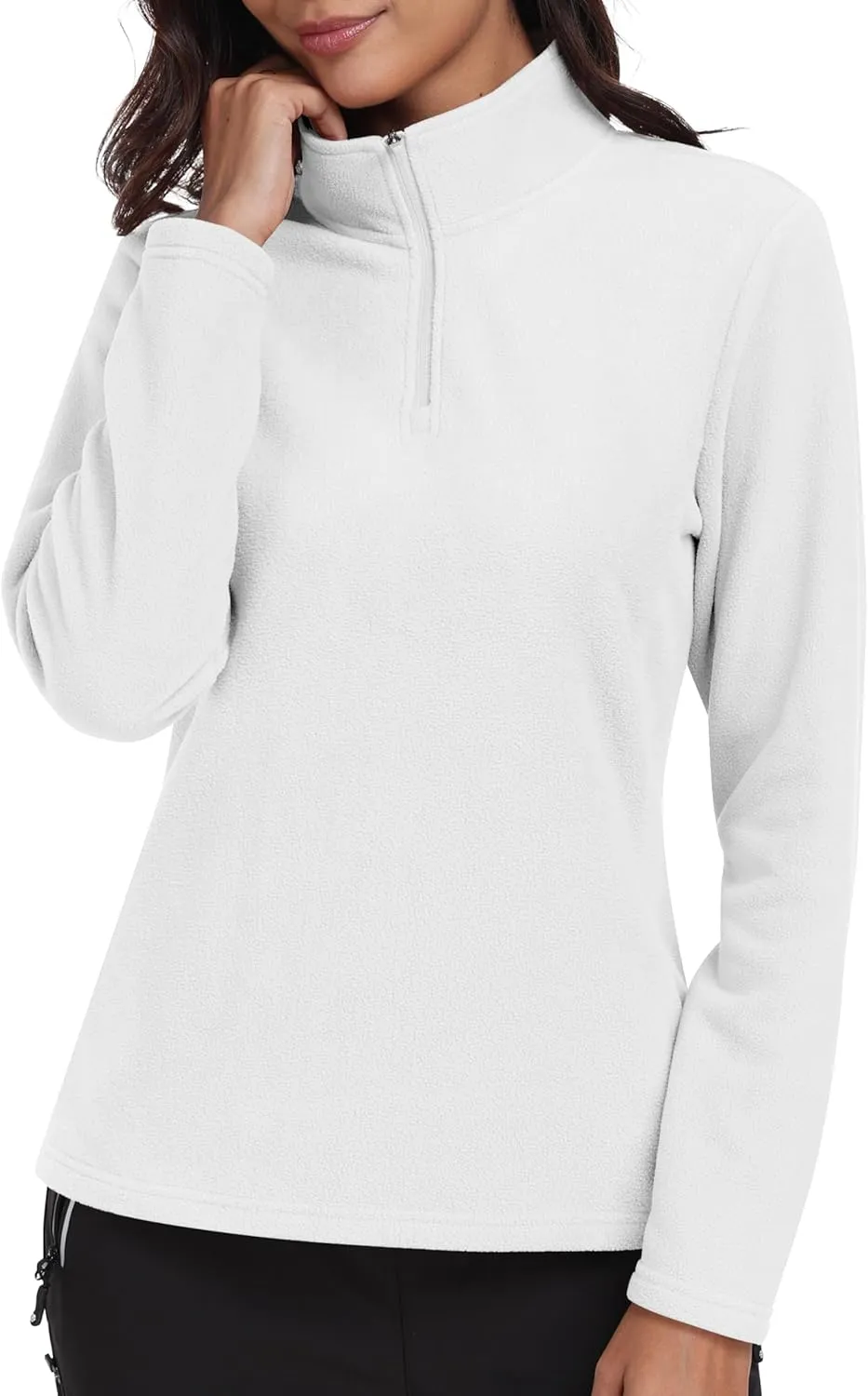 MoFiz Women's 1/4 Zip Polar Fleece Pullover Long Sleeve Soft Lightweight Warm Winter Jacket Top