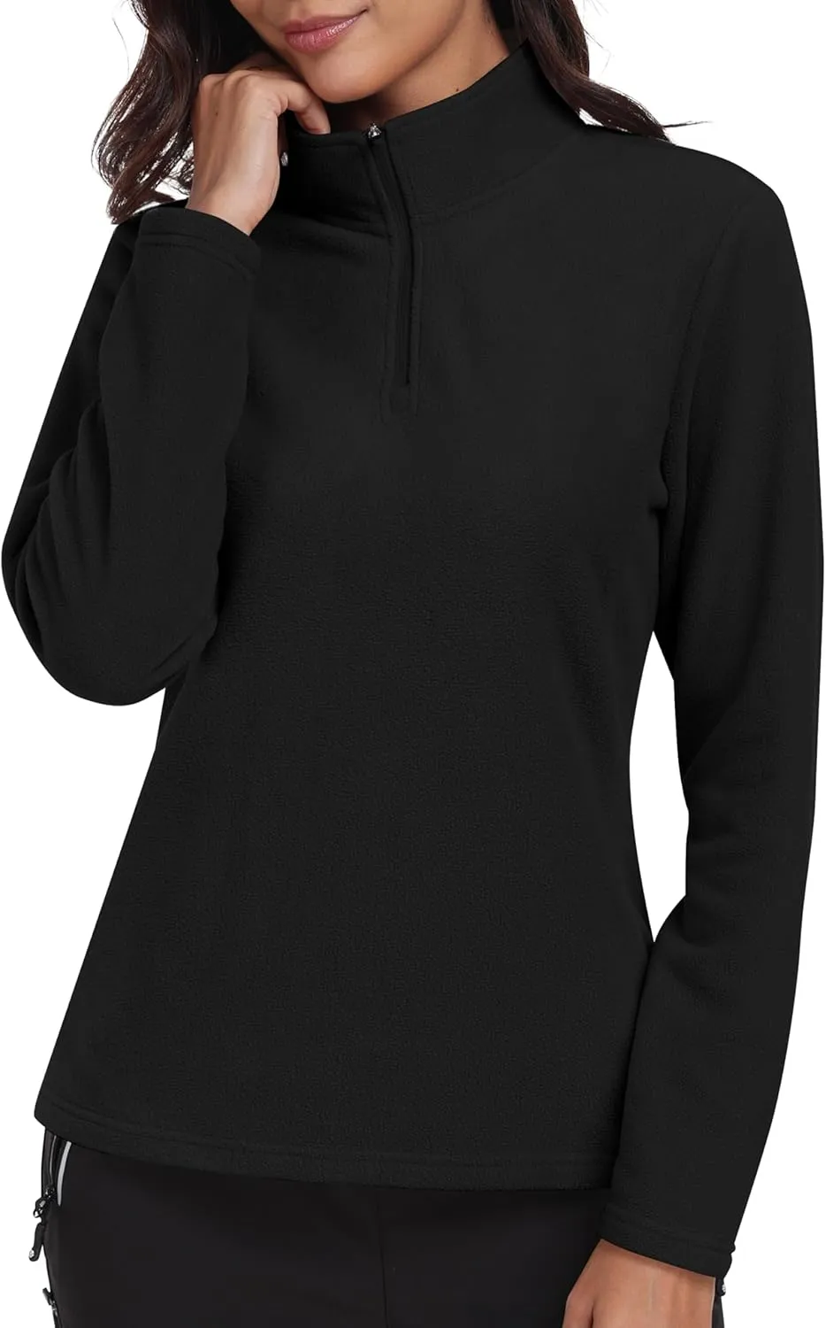 MoFiz Women's 1/4 Zip Polar Fleece Pullover Long Sleeve Soft Lightweight Warm Winter Jacket Top