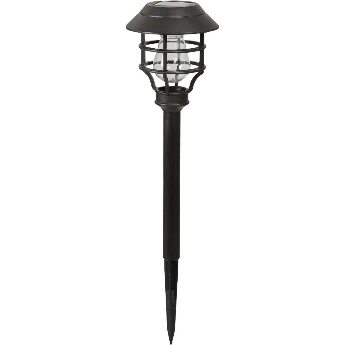 Moonrays Black Black 3.6 Lumens Plastic LED Solar Lantern Path Light