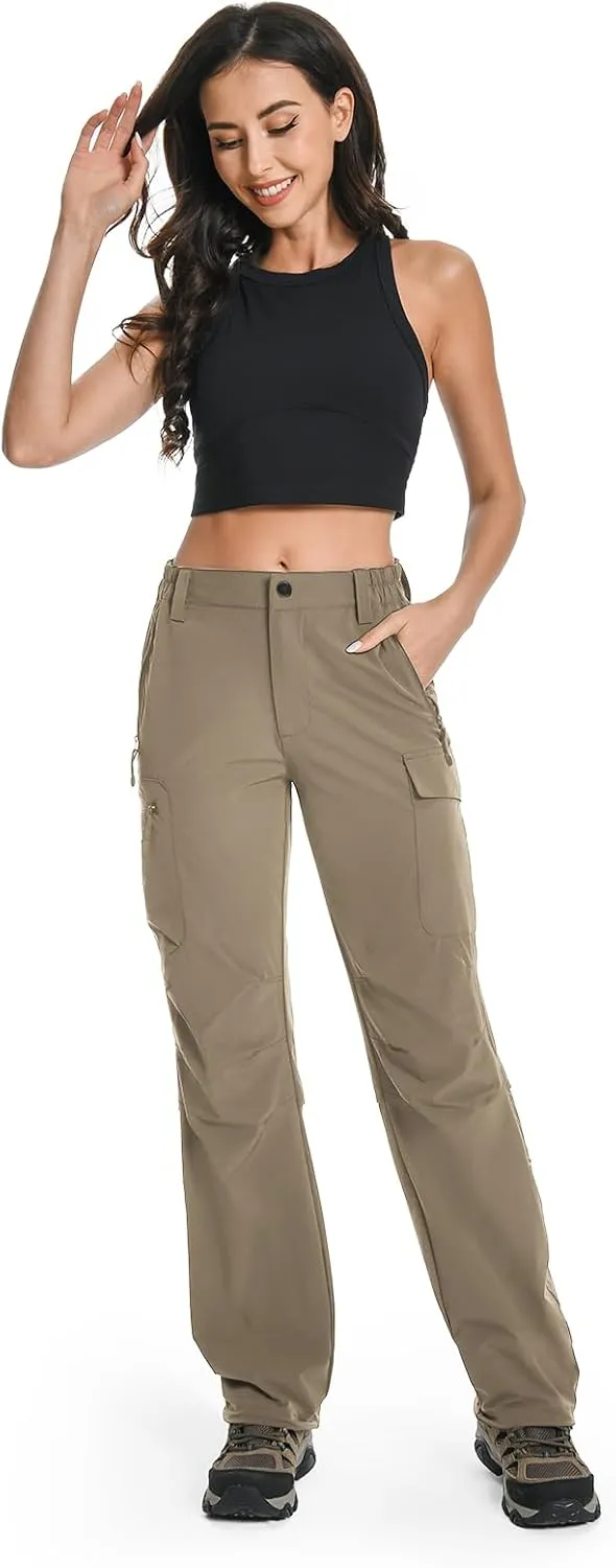Moosehill Women's Hiking Pants Lightweight Quick Dry Water Resistant Cargo Travel Work Summer Pants for All Seasons