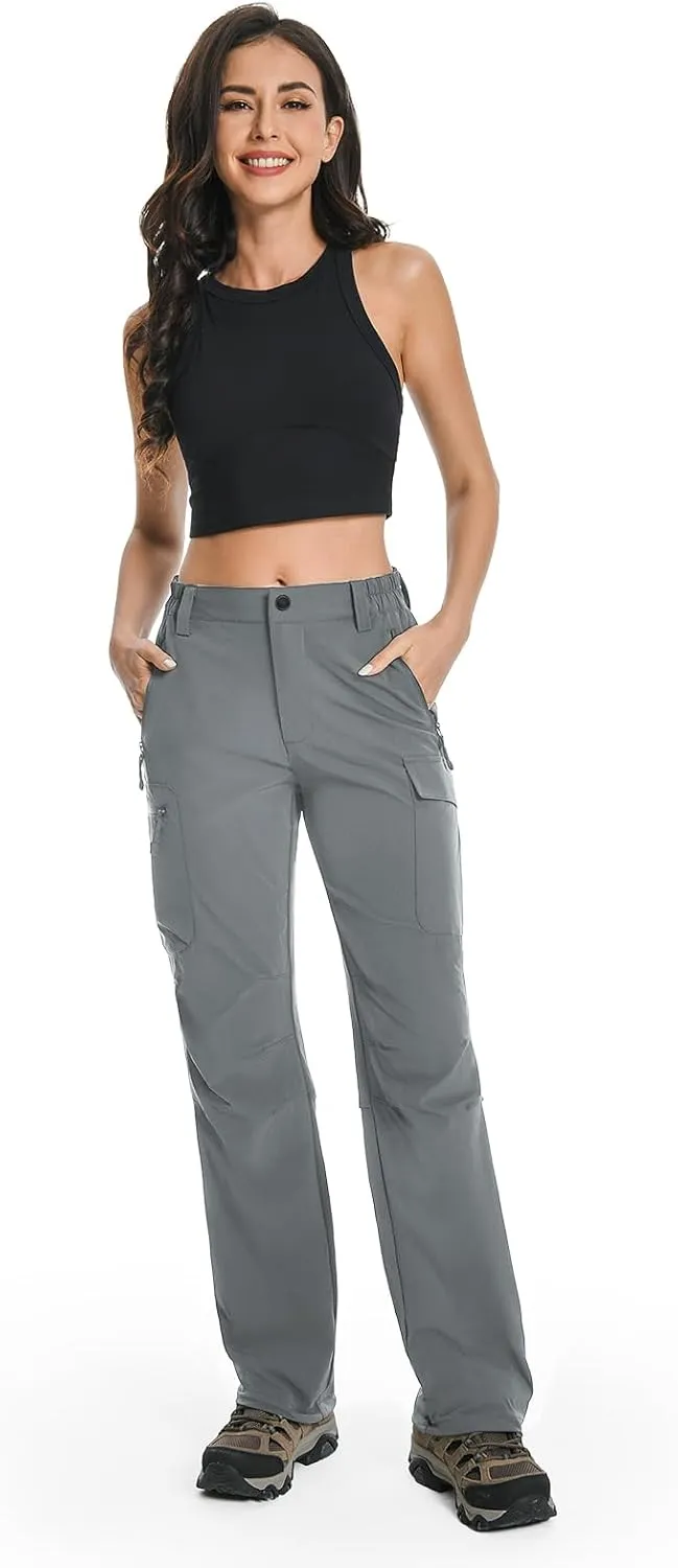 Moosehill Women's Hiking Pants Lightweight Quick Dry Water Resistant Cargo Travel Work Summer Pants for All Seasons