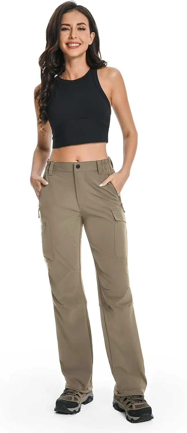 Moosehill Women's Hiking Pants Lightweight Quick Dry Water Resistant Cargo Travel Work Summer Pants for All Seasons