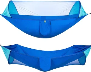 Mosquito Net Hammock Single Double Ultra Light Travel Hammock Sun Protection Camping Hammock Hiking Backpack Double Shade Blue