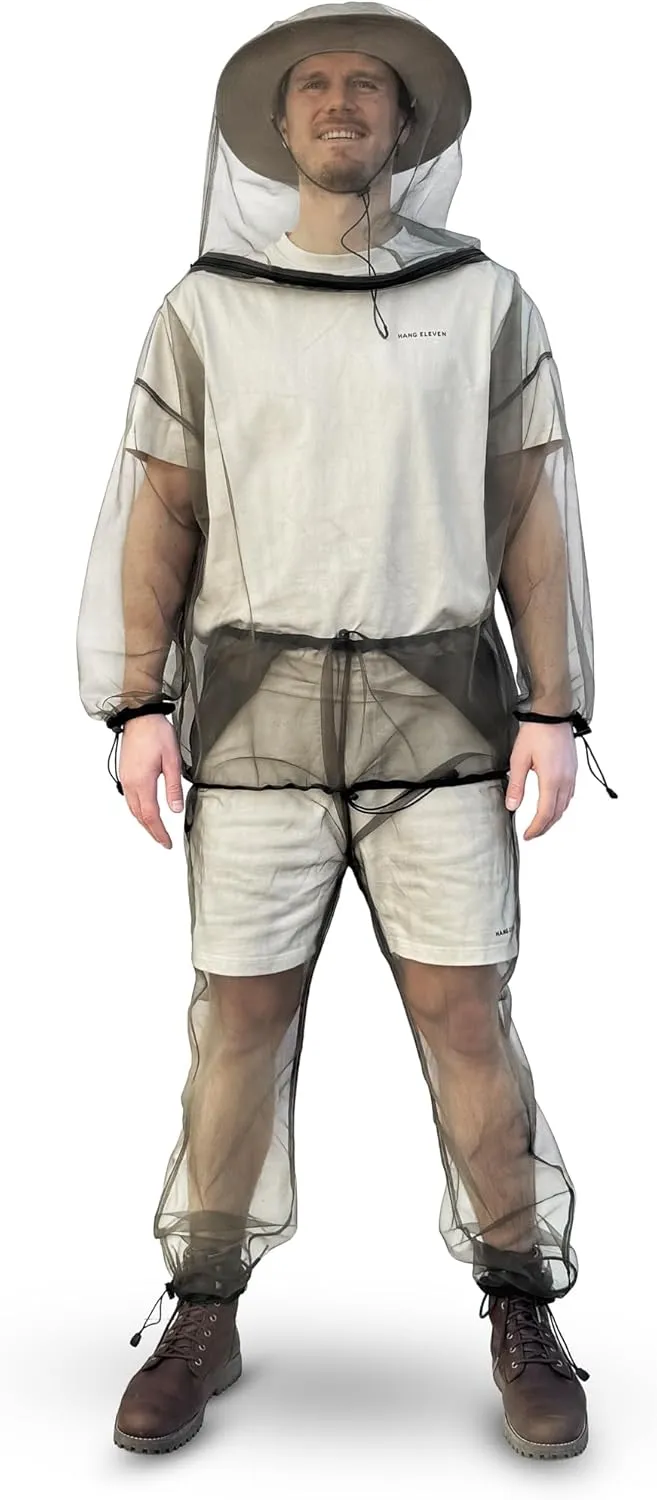 Mosquito Net Suit for Insect & Bug Protection - Jacket & Pants Netting - Outdoor Resistent Clothes