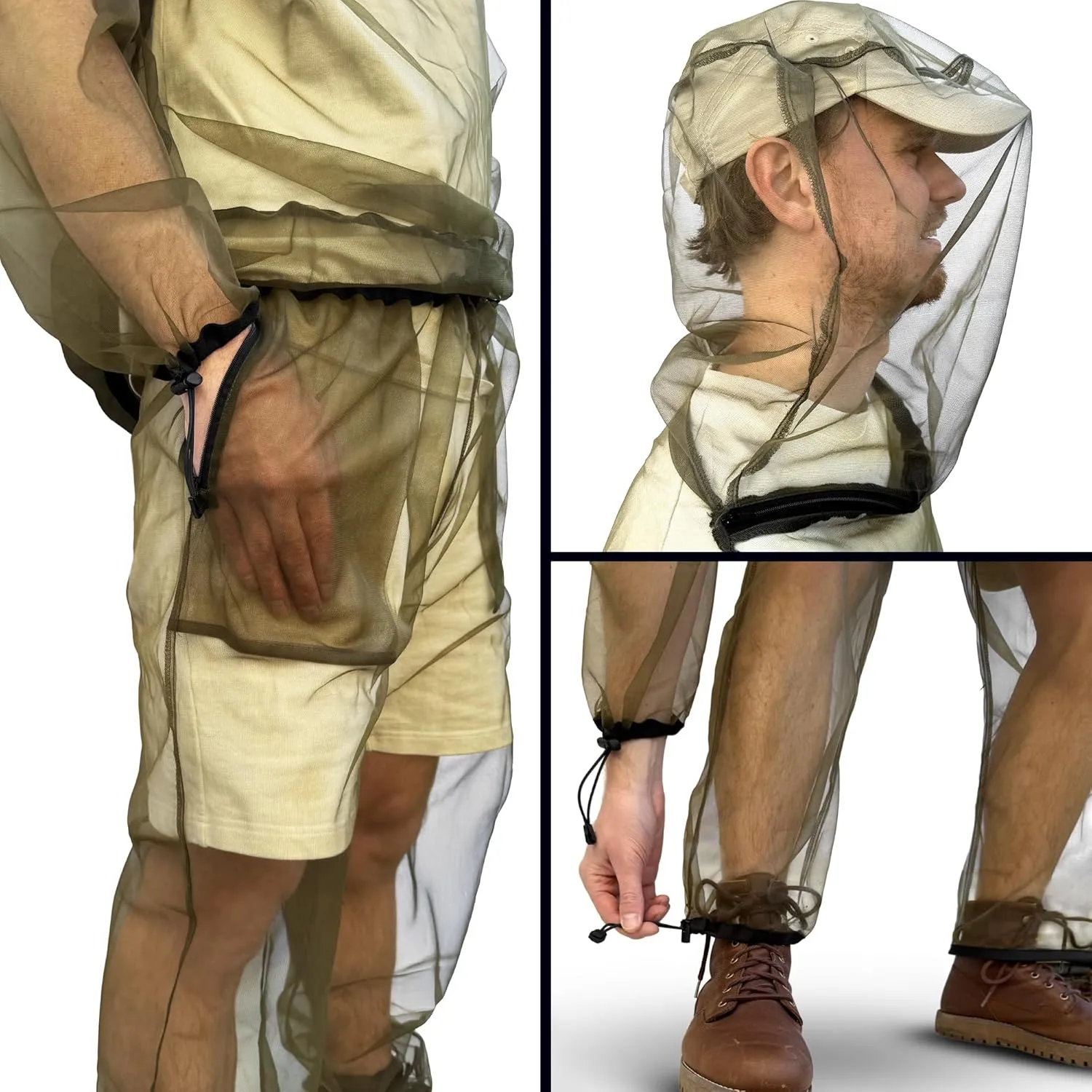 Mosquito Net Suit for Insect & Bug Protection - Jacket & Pants Netting - Outdoor Resistent Clothes