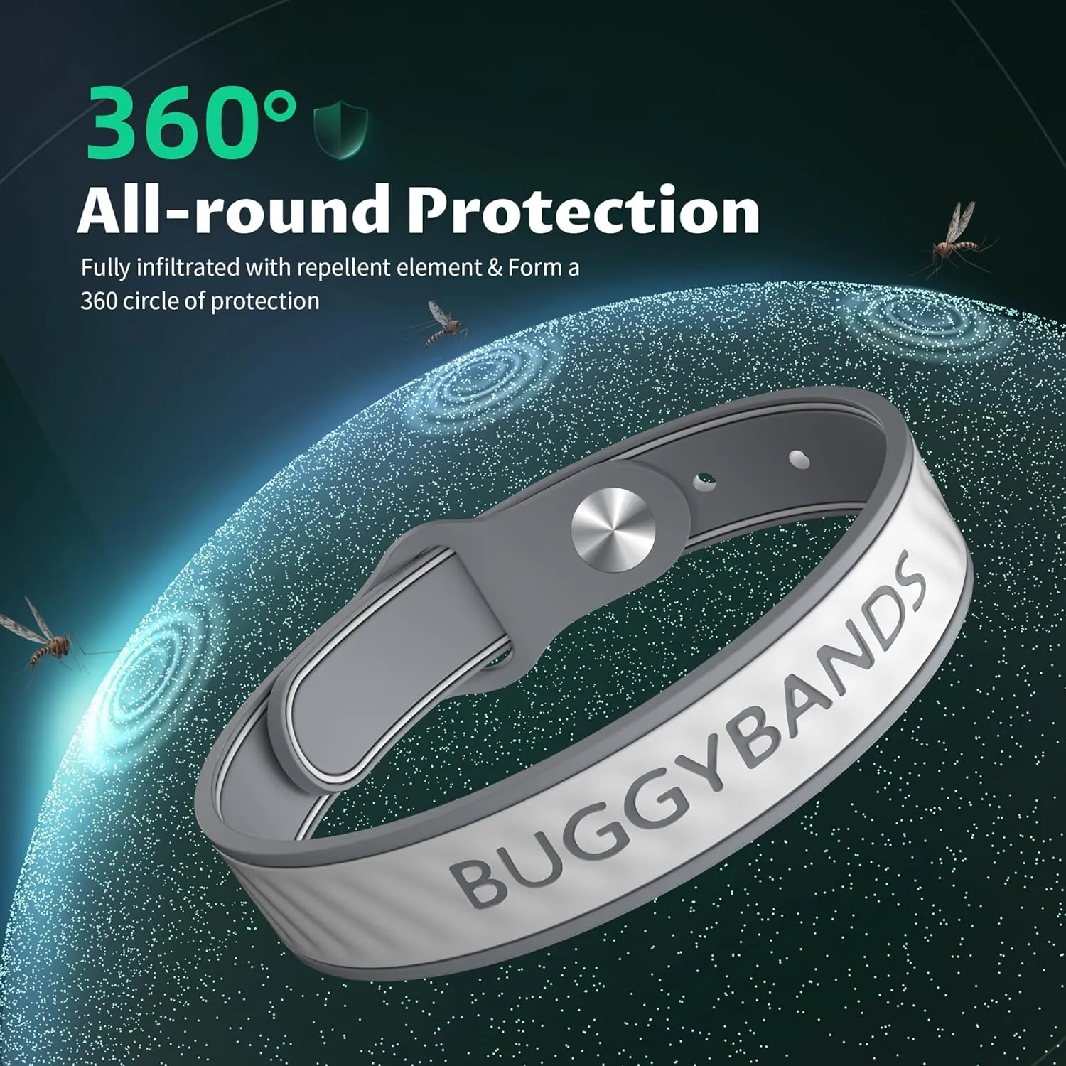 Mosquito Repellent Bracelets, 12 Pack Silicone Mosquito Repellent Bands with DEET Free, Natural & Waterproof Bug Wristbands for Kids and Adults, Outdoor Traveling Protection
