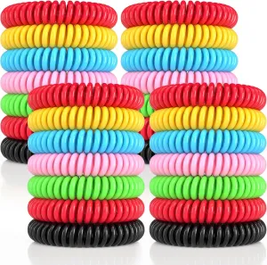 Mosquito Repellent Bracelets, 50 Pack DEET-Free Mosquito Bands for Adults and Kids, Individually Wrapped Waterproof Repellent Wristbands