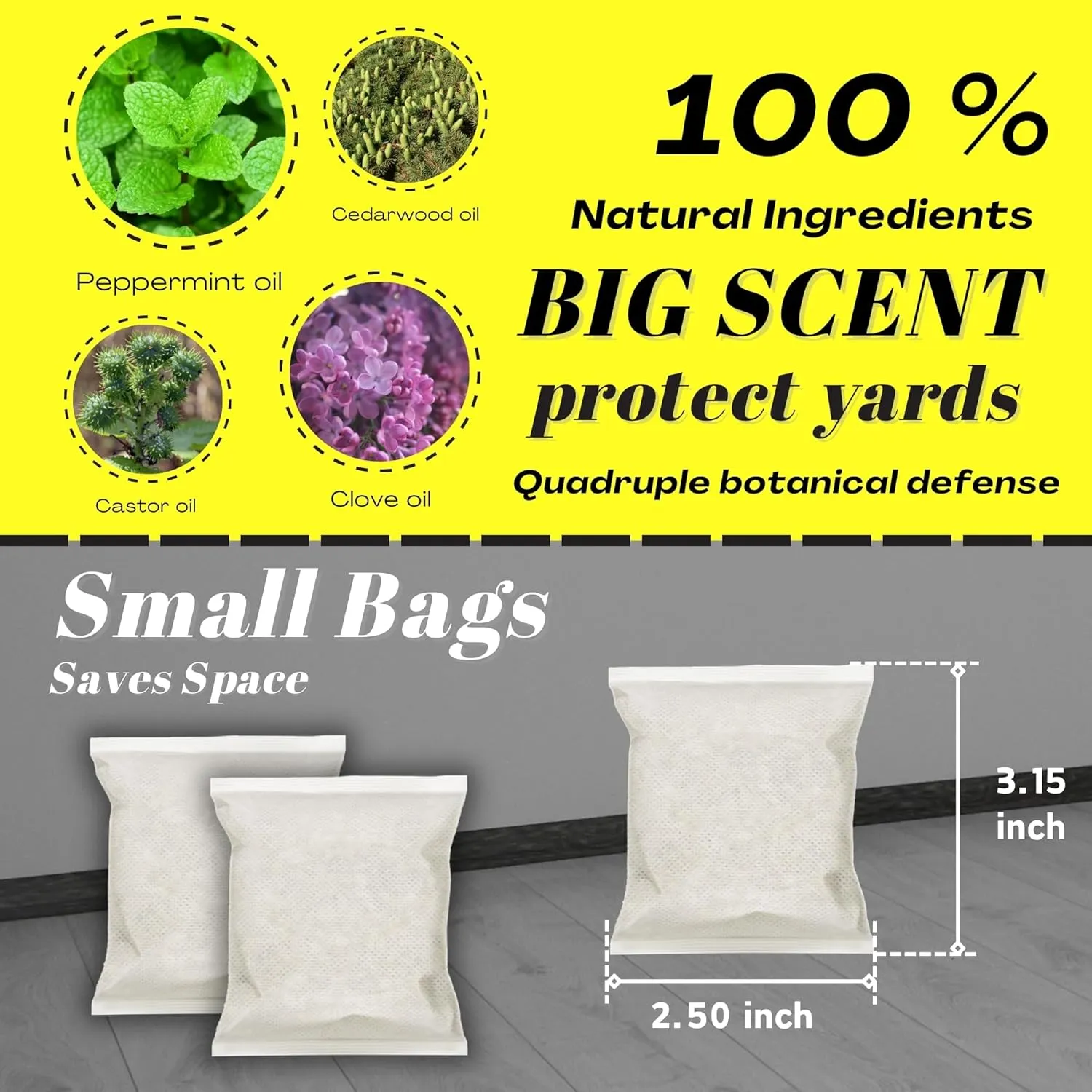 Mosquito Repellent Pouches - Outdoor, Indoor, Travel Size | 30-Day Protection, Non-Toxic & Plant-Based | Safe for Kids, Pets | Patio, Camping, Yard Defense,12PCS