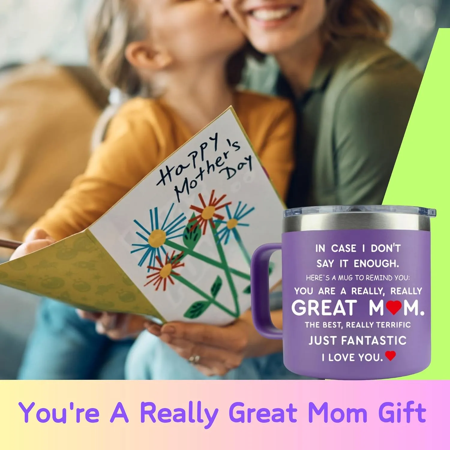 Mothers Day Gifts for Mom from Daughter Son,You're A Really Great Mother Coffee Mug - Birthday Gifts Idea for Moms Women (14OZ Purple)