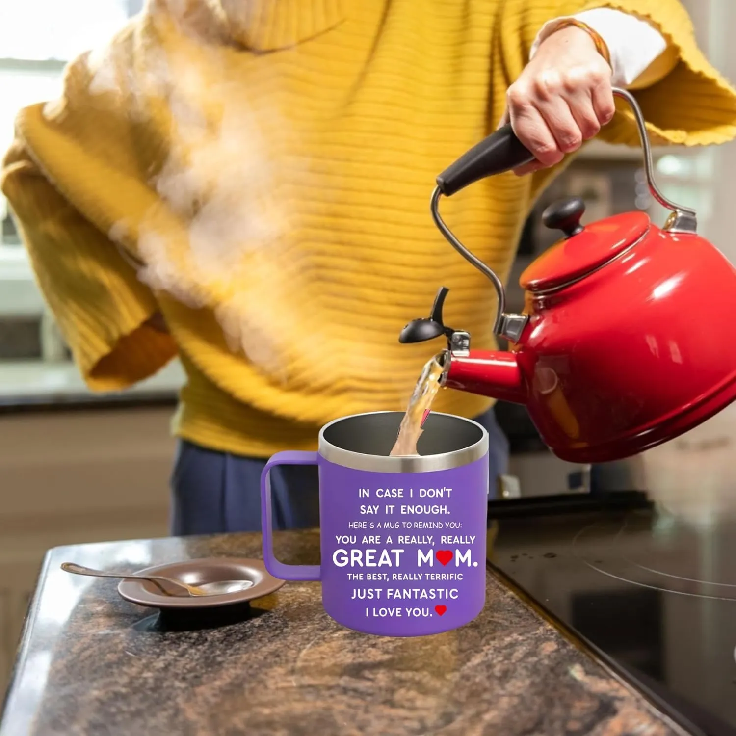 Mothers Day Gifts for Mom from Daughter Son,You're A Really Great Mother Coffee Mug - Birthday Gifts Idea for Moms Women (14OZ Purple)