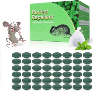 Mouse Repellent, 48 Pack Mouse Repellent Balls with Peppermint Oil for House, Garage, Car Engine, Indoor and Outdoor Use, Safe for Pets and Family