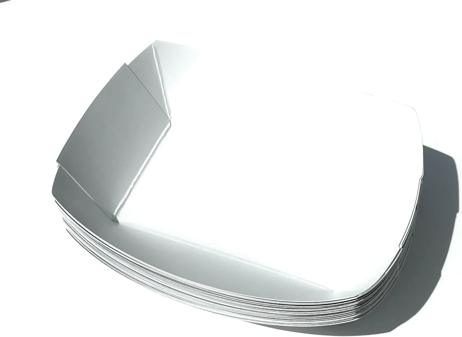 Mr Miracle Paper Food Trays. Plain White Boats. Extra Large 5 Lb Size. 100 Pack, Disposable, Recyclable Serving Boats for Condiments, Snacks and Concession Food, Grease Ressistant