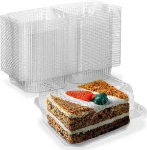 MT Products Cake Slice Container 5.25" x 5.63" x 3.17" - Clear Square Plastic Containers for Food - Disposable Dessert Containers - Deep Sandwich Containers (40 Pieces) - Made in the USA