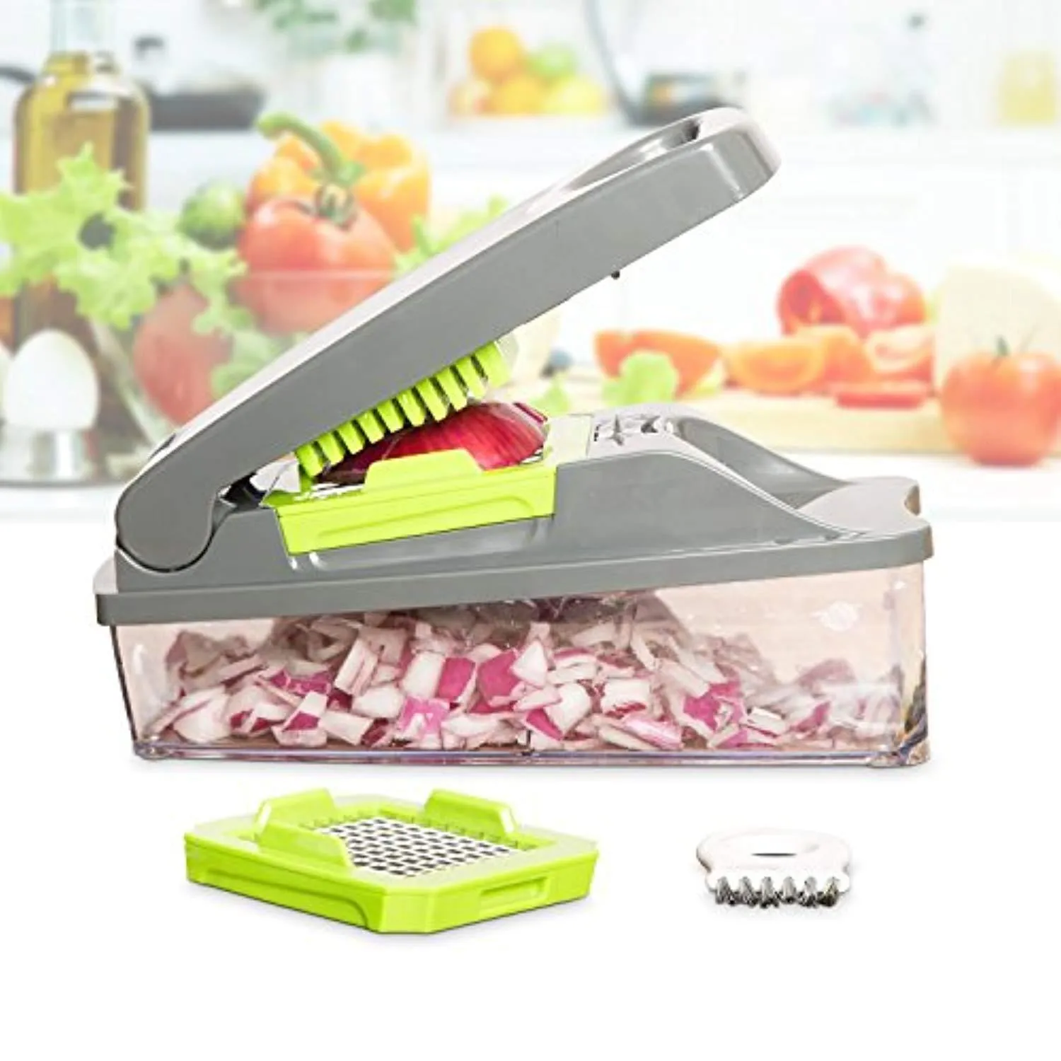 Mueller Austria Onion Chopper Pro Vegetable Chopper  - Strongest - NO MORE TEARS 30% Heavier Duty Multi Vegetable-Fruit-Cheese-Onion Chopper-Dicer-Kitchen Cutter