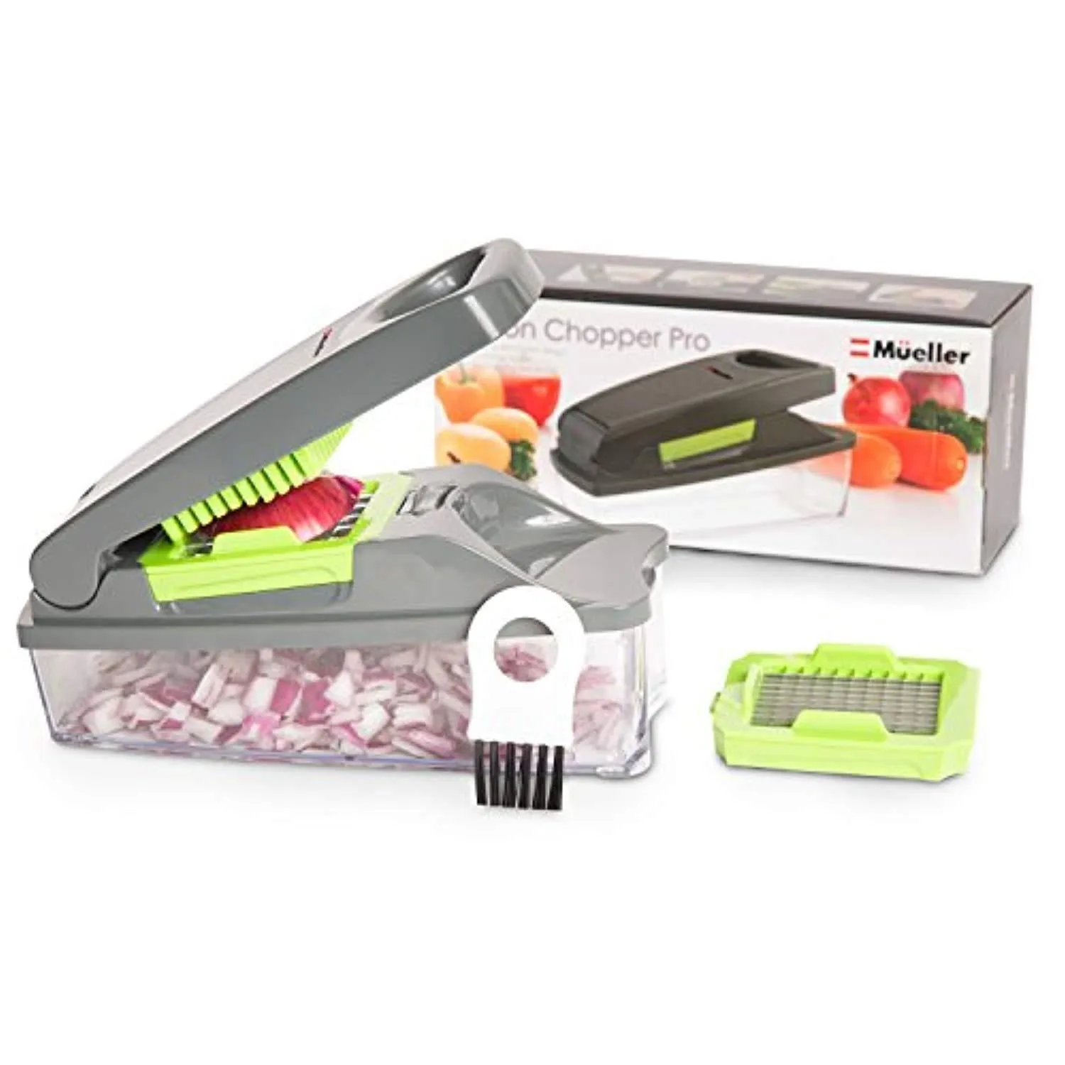 Mueller Austria Onion Chopper Pro Vegetable Chopper  - Strongest - NO MORE TEARS 30% Heavier Duty Multi Vegetable-Fruit-Cheese-Onion Chopper-Dicer-Kitchen Cutter