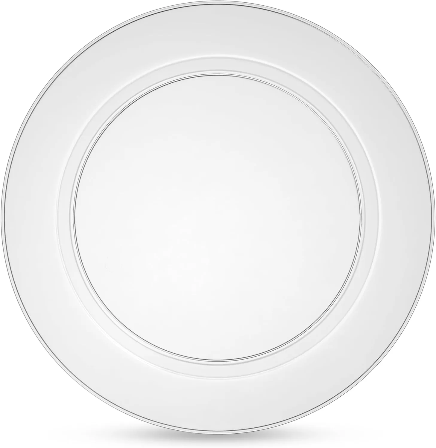 Munfix 100 Clear Plastic Plates Set, 50 Pcs 10 Inch Plastic Dinner Plates and 50 Pcs 7 Inch Plastic Dessert Plates, Elegant Fancy Heavy Duty Disposable Plates for Party, Wedding, Clear
