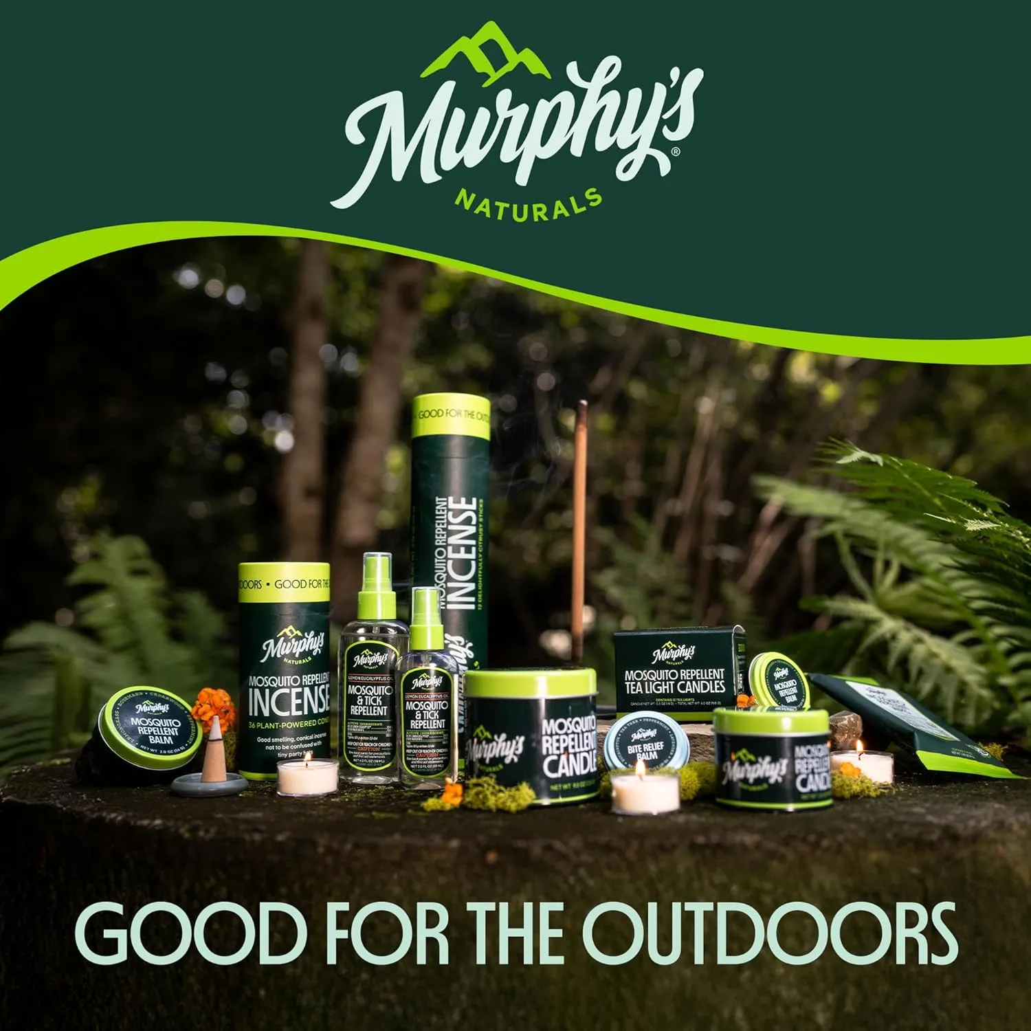 Murphy's Naturals Refillable Mosquito Repellent Candle for Outdoor Patio, DEET-Free, Plant-Based Essential Oils, Soy & Beeswax Blend, Grey, 9 oz, 1-Pack