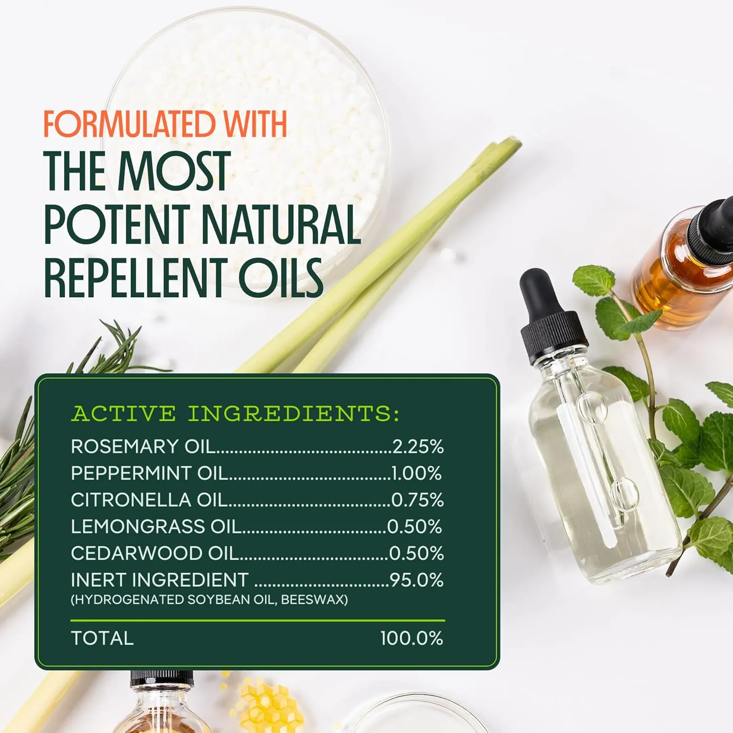 Murphy's Naturals Refillable Mosquito Repellent Candle for Outdoor Patio, DEET-Free, Plant-Based Essential Oils, Soy & Beeswax Blend, Grey, 9 oz, 1-Pack