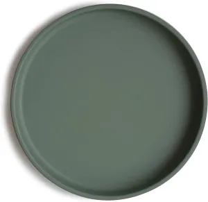 mushie Classic Silicone Suction Plate | BPA-Free Non-Slip Design (Dried Thyme)