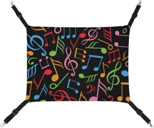 Music Notes Hanging Cat Bed Soft Breathable Pet Hammock for Cage Pet Sleeper for Kitten Ferret Puppy Rabbit