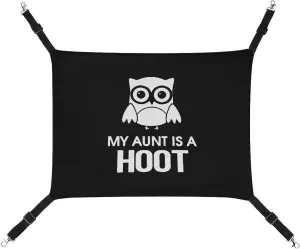 My Aunt is A Hoot Cat Hanging Hammock Soft Breathable Pet Cage Dog Hammock with Adjustable Straps and Metal Hooks, style, 202403255