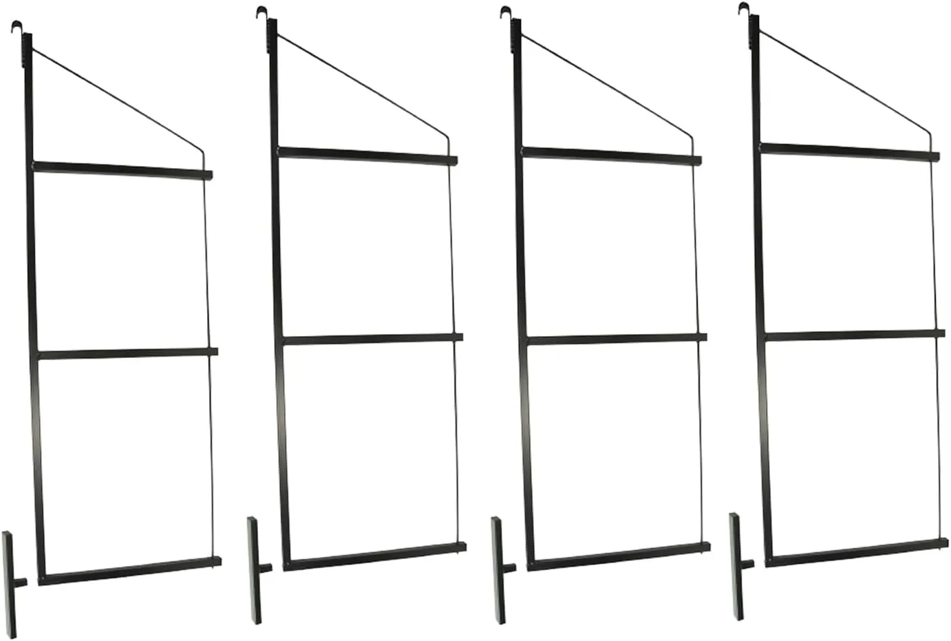 Mytee Products 4 Pack of 3 Tier Shipping Container Shelving Bracket with 18"(D) x 60"(H) - Black Powder Coated Steel Shelf Brackets for Heavy Duty Trailer Containers - Easy to Assemble & Remove