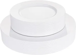 N9R 72PCS Disposable Plates - White Plastic Dinner & Dessert Plates (36 x 10.25”, 36 x 7.5”) for Parties, Weddings, Mother's Day