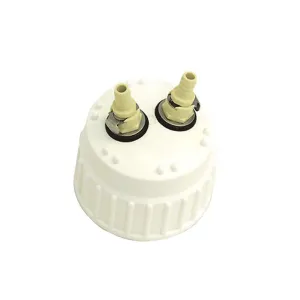 Nalgene 2158-0021 Polypropylene Quick Filling/Venting 83B Closure with 2 Ports and 1/4" Tubing, Autoclavable