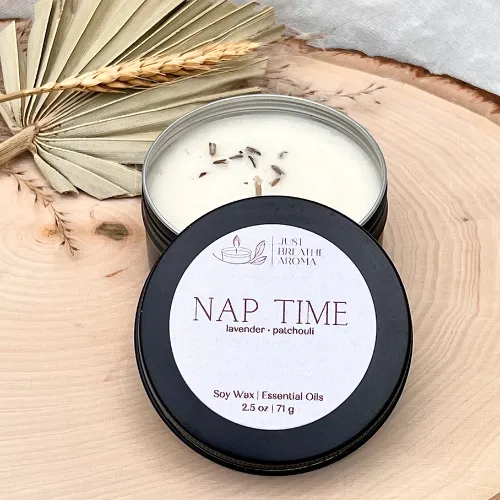 nap time mini candle | 2.5 oz tin candle | aromatherapy