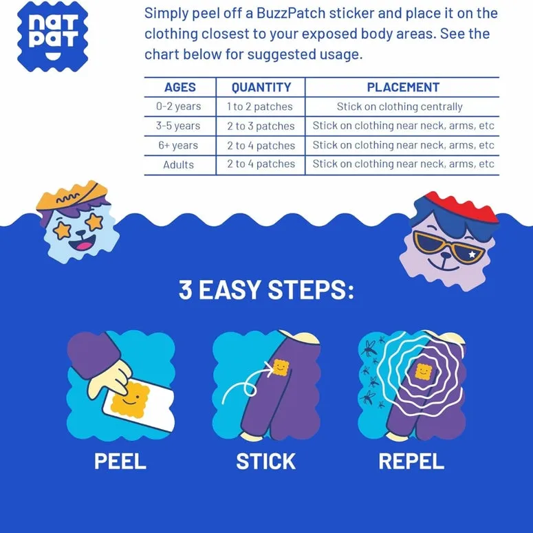 NATPAT Buzzpatch - Mosquito & Insect Repellent Stickers