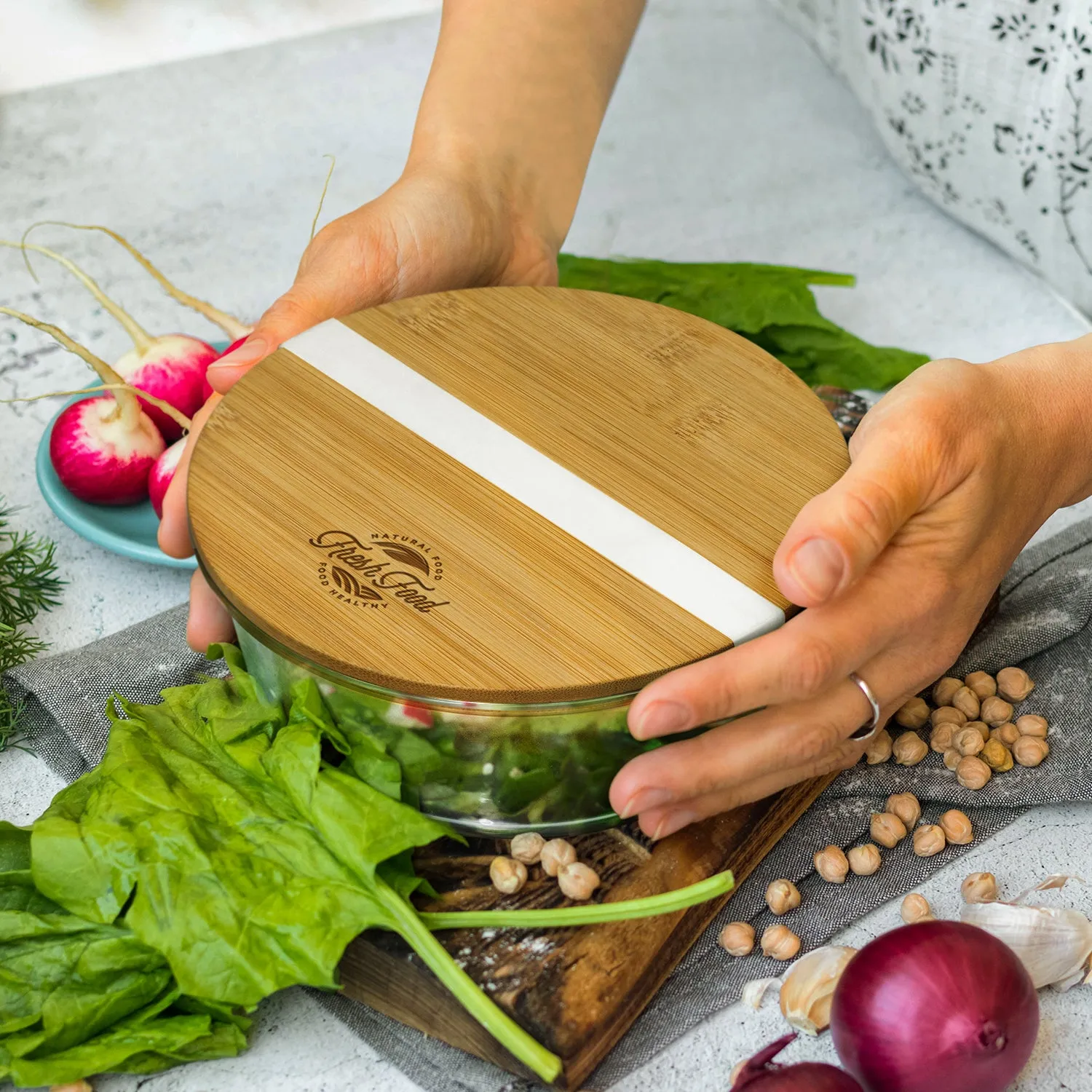 NATURA Iris Glass Food Container 1.2L