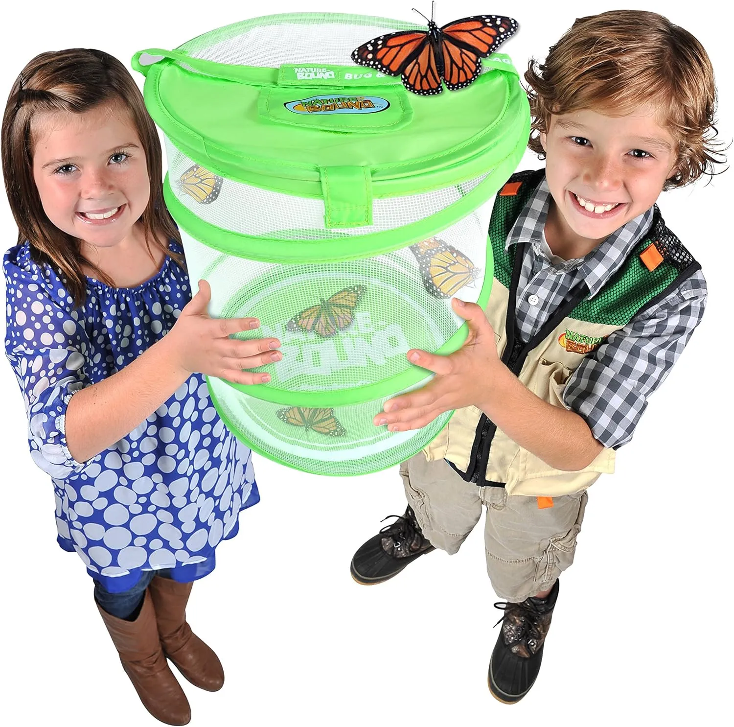 Nature Bound Butterfly Growing Kit - Live Caterpillar to Butterfly Project for Kids - Includes Voucher for Caterpillars, Green Pop-Up Enclosure, and STEM Learning Guide (Original Design)