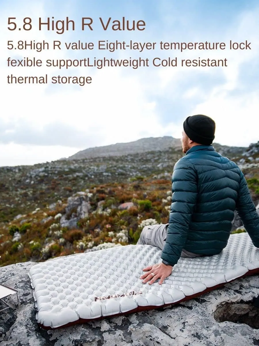Naturehike Camping Mattress R-Value 5.8/3.5 Camp Bed Adults Camp Cot Folding Beds Sleeping Mat Pad Single Adults Foldable 0.88LB/500G Light Hiking[SGS Certified] (R3.5/Green/Mummy/183*58*7CM)
