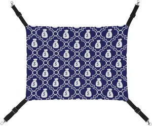 Navy Blue Money Bag Cat Hanging Hammock Soft Breathable Pet Cage Dog Hammock with Adjustable Straps and Metal Hooks