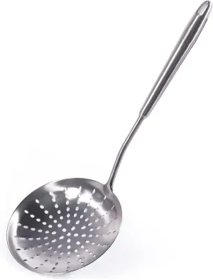 Newness Slotted Colander Fry Ladle, 304 Stainless Steel, Large, for Pasta, Veg