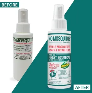No Natz No Mosquitoz Botanical Bug Repellent, Effective for Gnat, Mosquito, and Biting Flies, Hand-Crafted and DEET-Free, Non-Greasy Formula, 4 Ounce Spray Bottle (Pack of 2)
